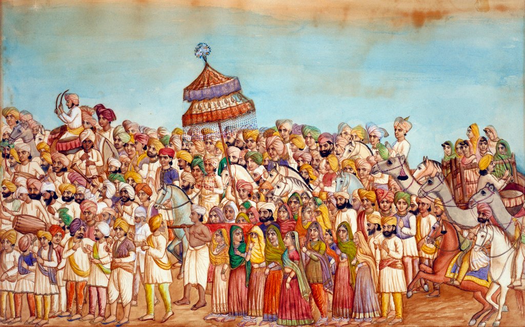 Detail of Punjabi Marriage procession by Unknown
