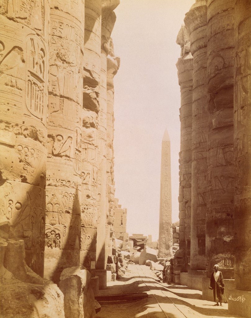 Detail of Temples at Karnak by Felice Beato