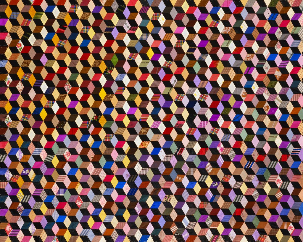 Detail of Unfinished Patchwork Cover by Unknown