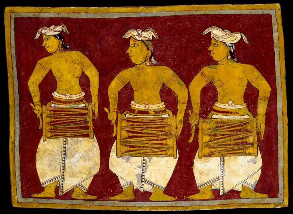Detail of Three drummers. Sri Lanka, 18th century by Unknown