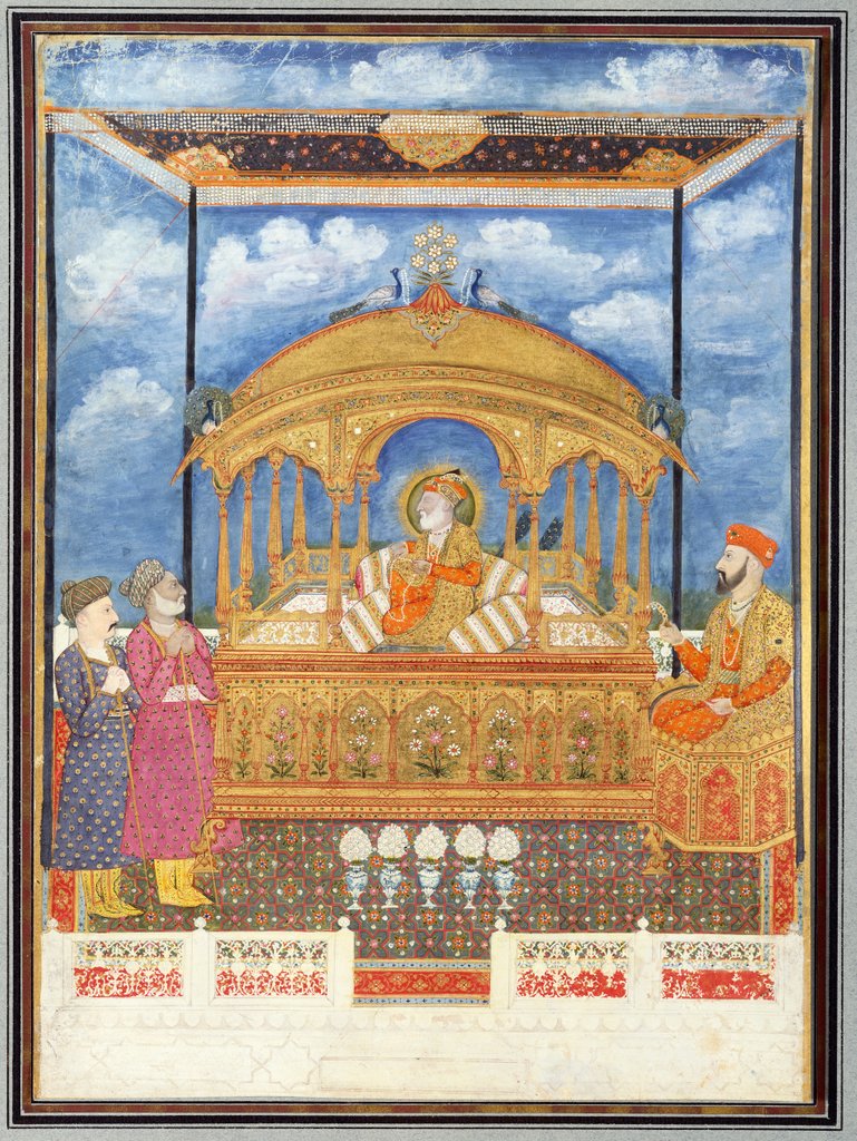 Detail of Shah Alah II enthroned with his son. Delhi, India, early 19th century by Unknown