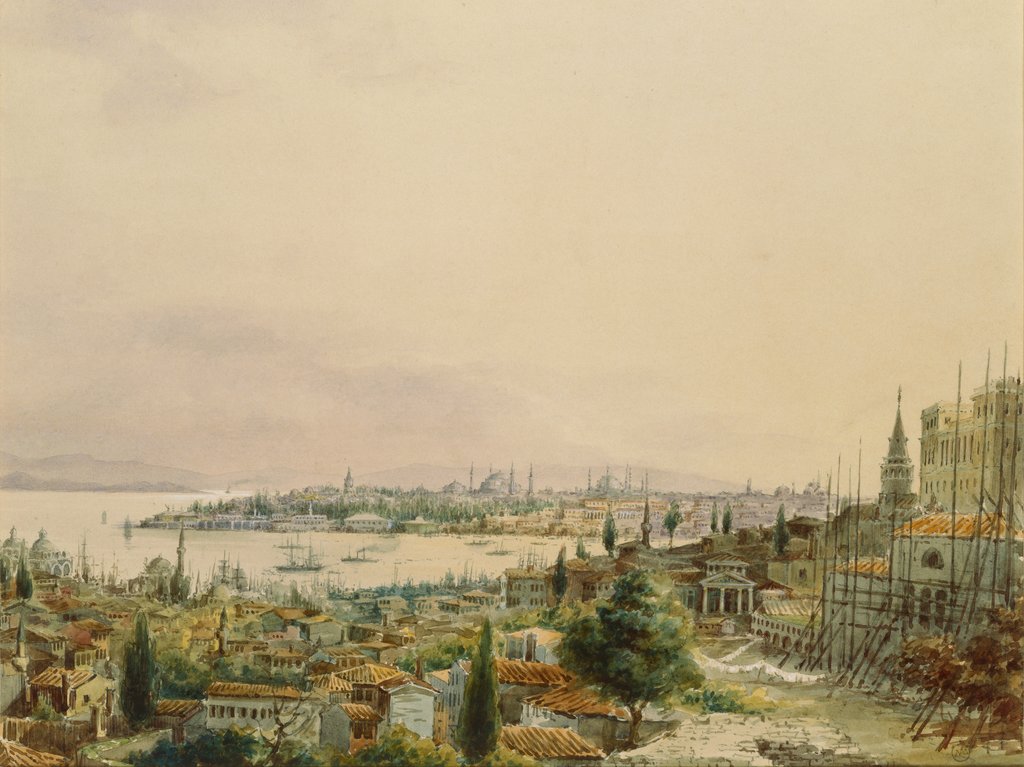 Detail of View of Constantinople from Pera by Aloysius Rosarius Amadeus Raymondus Andreas Brueghel