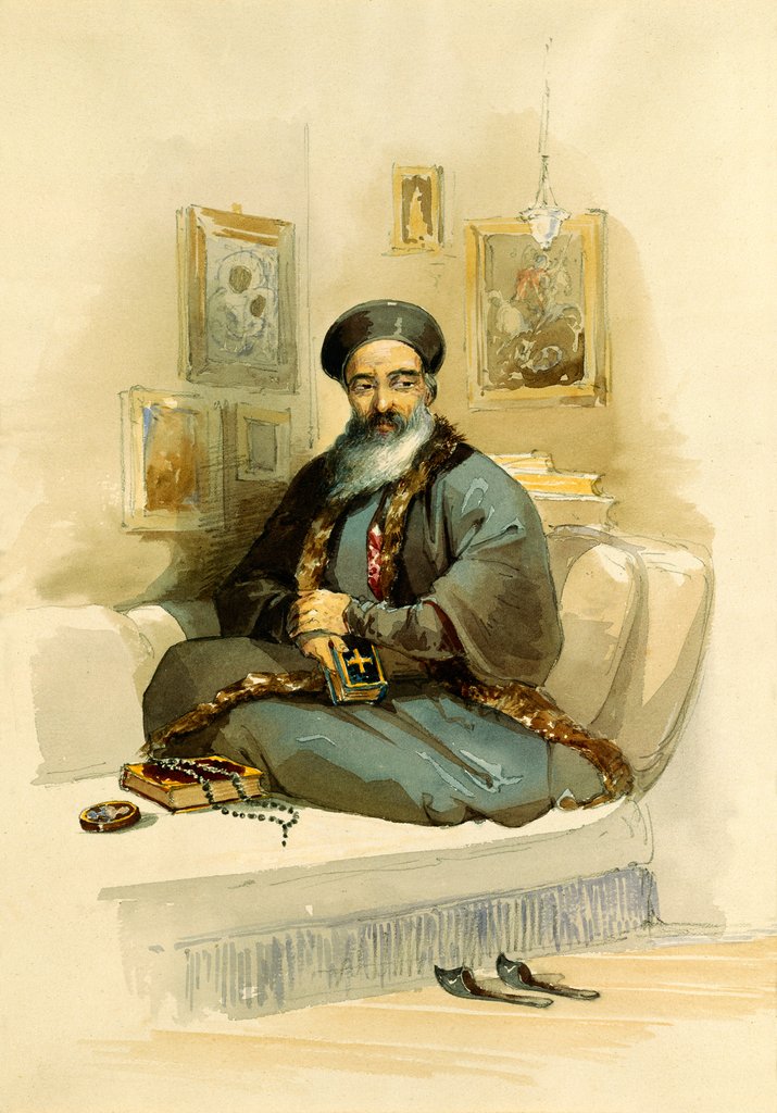 Detail of A Greek Priest by Aloysius Rosarius Amadeus Raymondus Andreas Brueghel