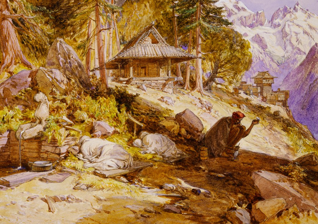 Detail of Children Sleeping in the Himalayas by William Simpson