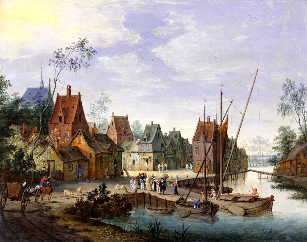 Detail of A Flemish Village by Peeter Gysels