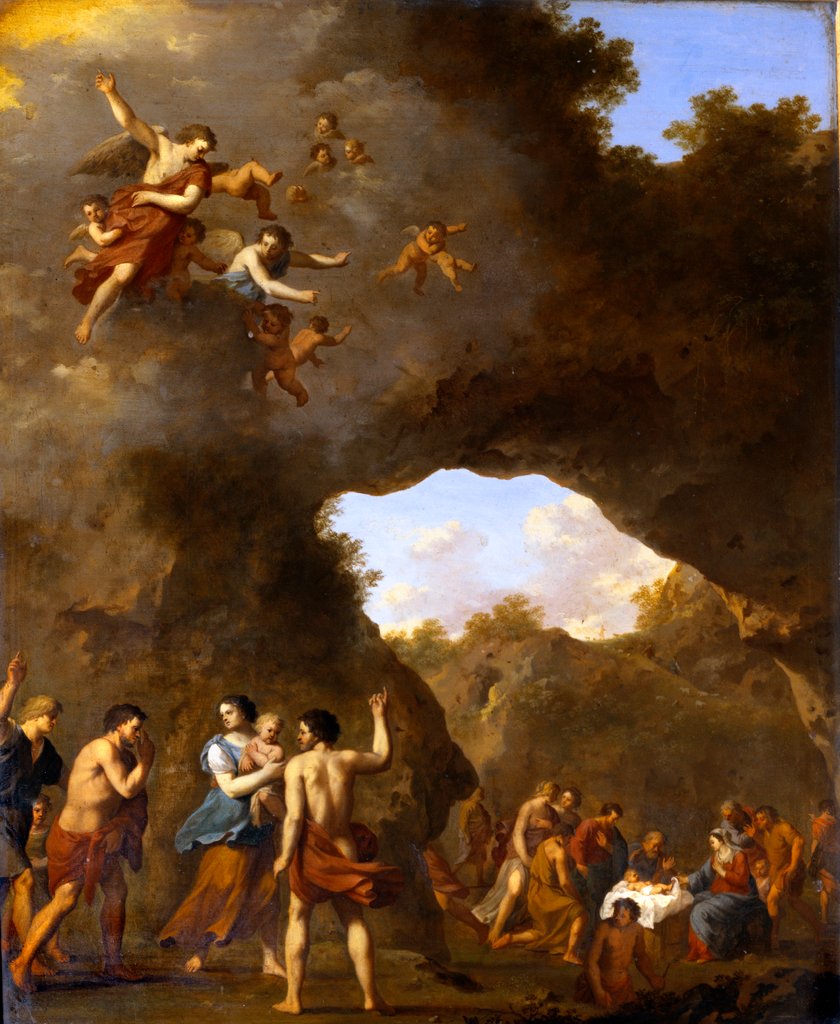 Detail of The Angels Guiding the Shepherds to the Nativity by Cornelis Van Polenburgh