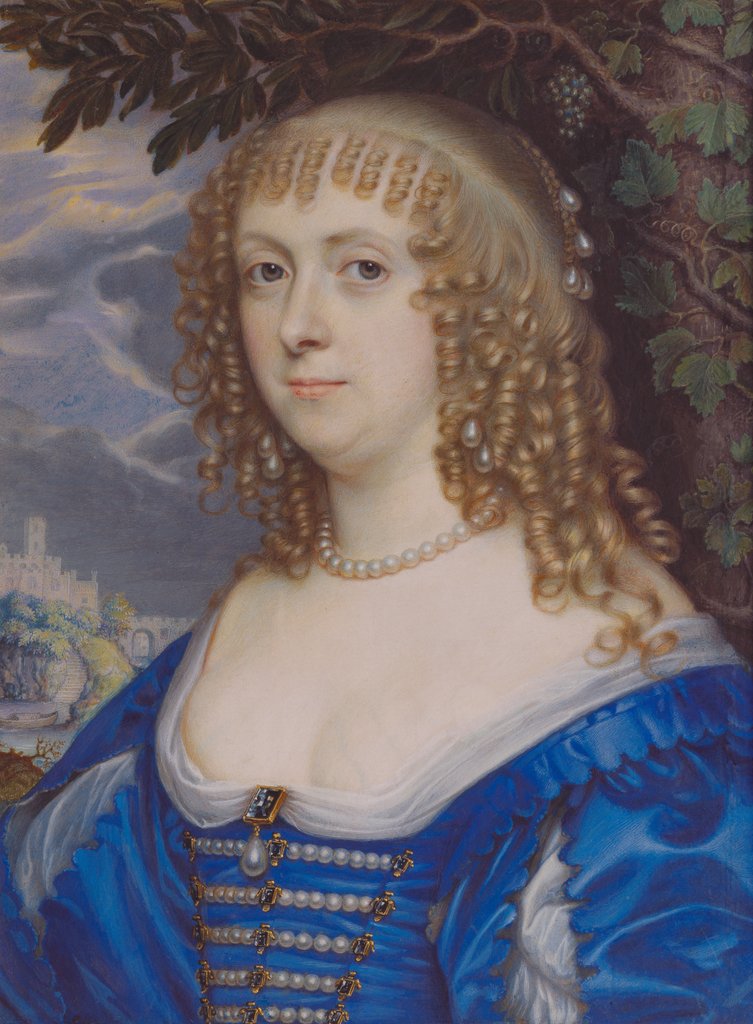 Detail of Catherine Bruce, 1st Countess of Dysart by John Hoskins