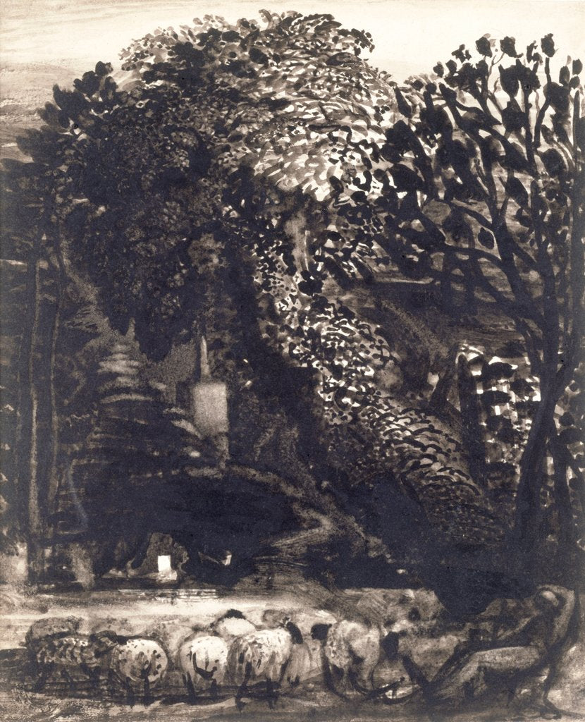 Detail of A Village Church Among Trees by Samuel Palmer