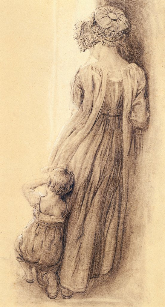 Detail of Life study of girl and child by William Mulready
