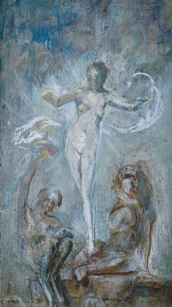 Detail of Standing female nude between a lion and a satyre by Alfred Gilbert