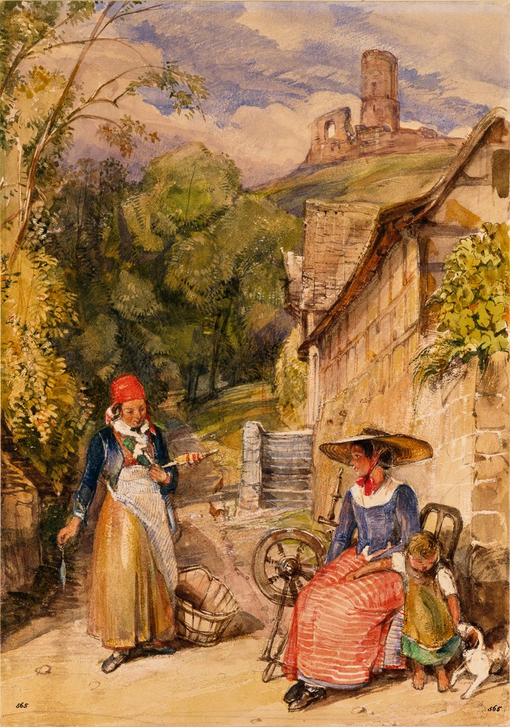 Detail of Scene in The Village of Godisberg, near Bonn by John Frederick Lewis