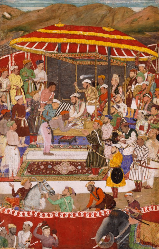 Detail of The Maharana of Mewar making a submission to Prince Khurram by Nanha