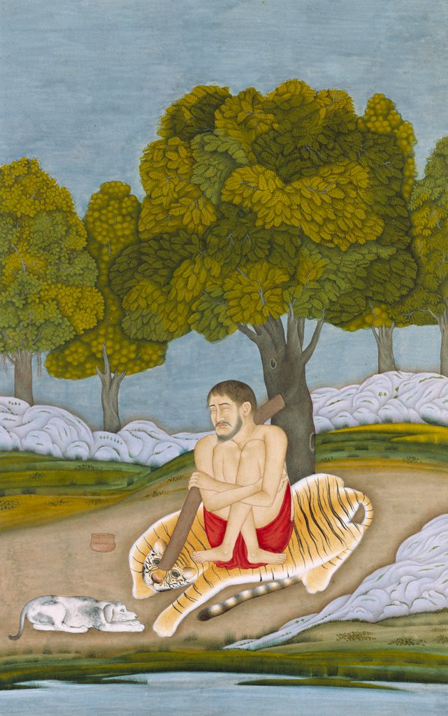 Detail of Ascetic seated on a tiger skin. Murshidabad, India, late 18th century by Unknown