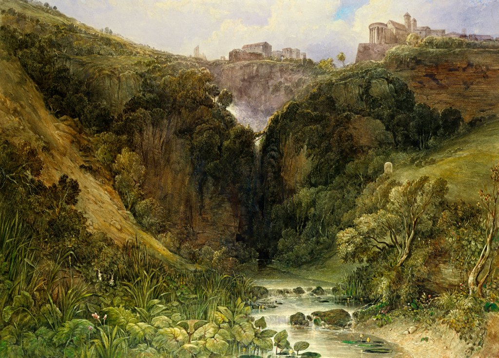 Detail of The Falls of Tivoli by William Wyld