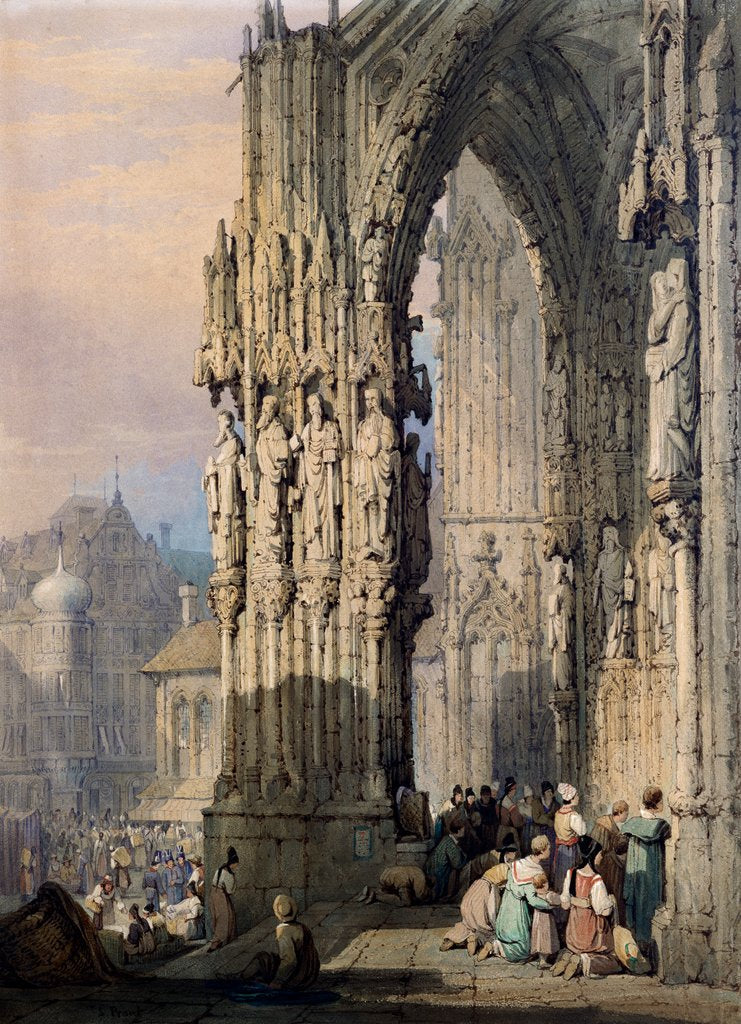 Detail of Porch of Ratisbon Cathedral by Samuel Prout