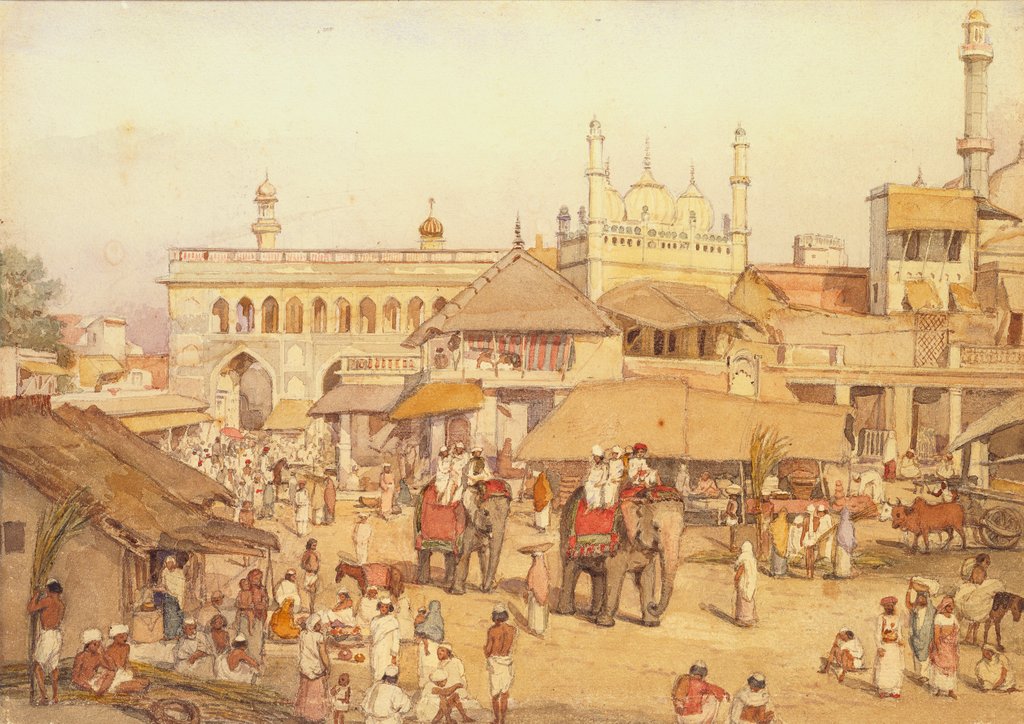 Detail of The Market Place at Lucknow by William Carpenter