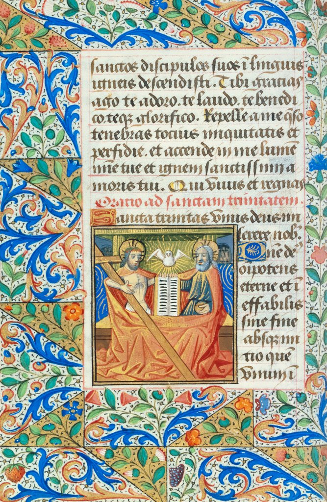 Detail of Prayer to The Holy Trinity, from the Playfair Book of Hours. Rouen, France, late 15th century by Unknown