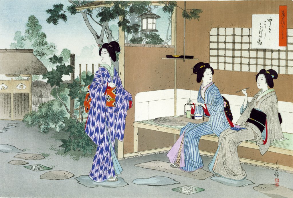 Detail of Waiting Until the Beginning of the Ceremony by Mizuno Toshikata