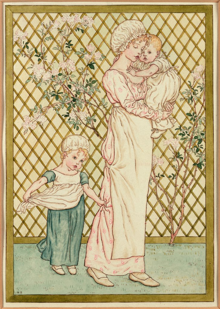 Detail of Girl and Two Babies by Kate Greenaway