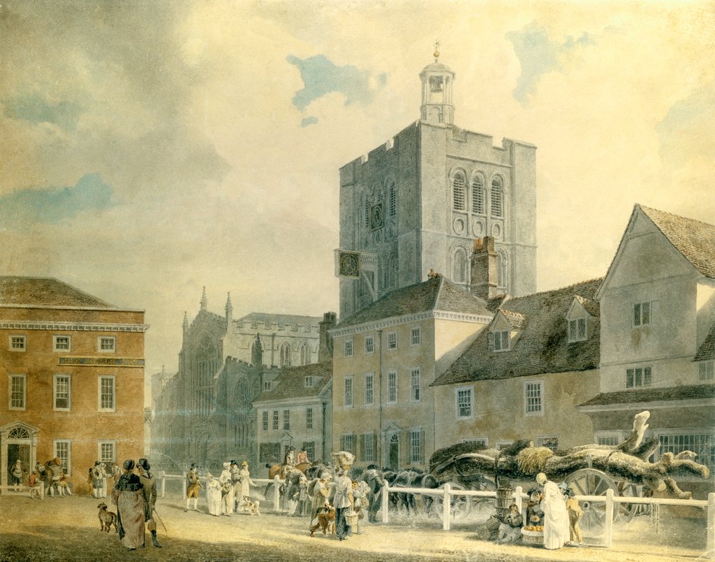 Detail of Bury St Edmunds by Michael Angelo Rooker