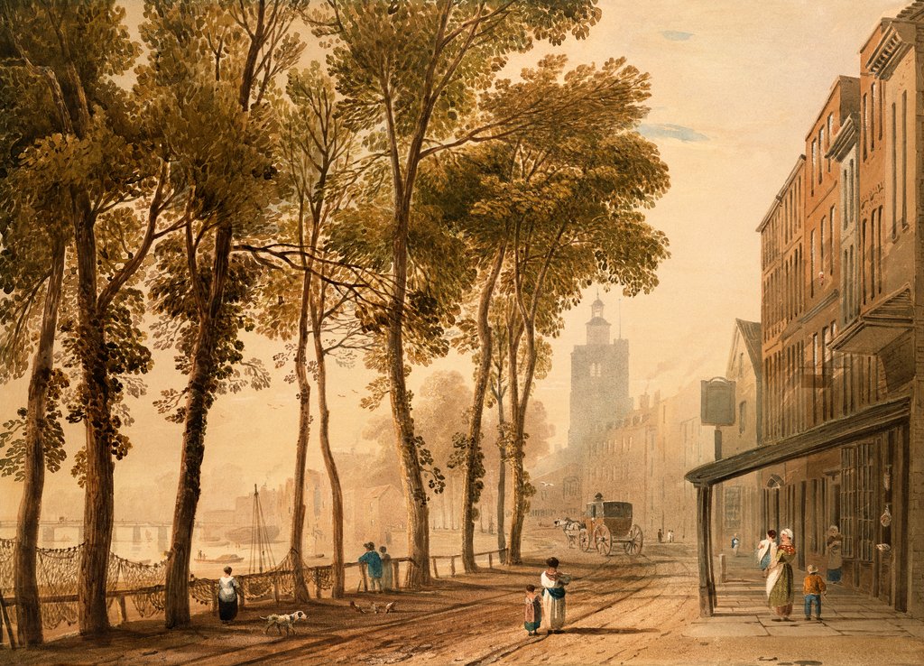 Detail of Cheyne Walk, Chelsea by John Varley