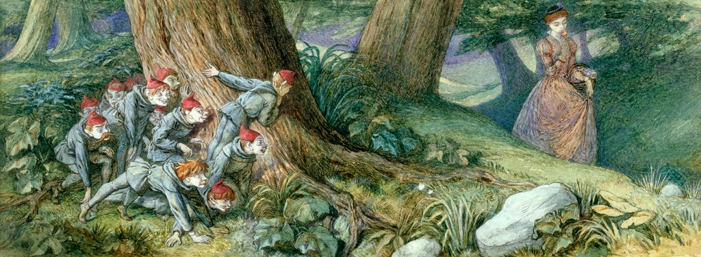 Detail of Wood Elves Watching a Lady by Richard Doyle