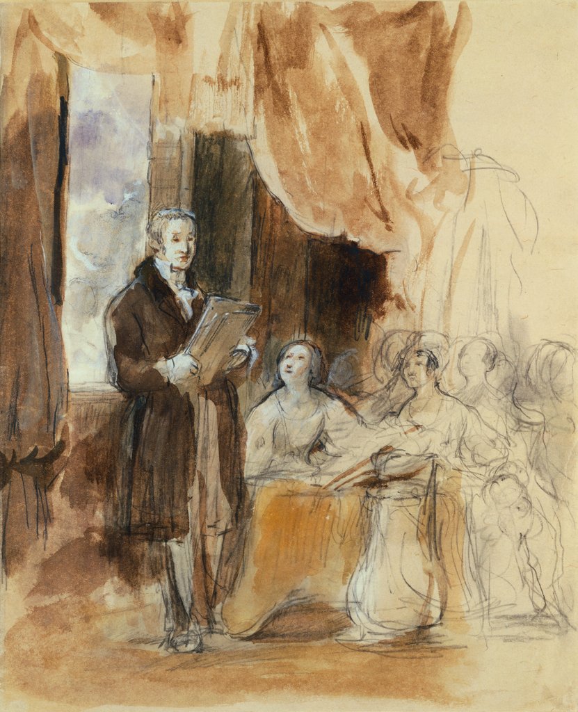Detail of Sir Robert Peel reading to Queen Victoria by David Wilkie