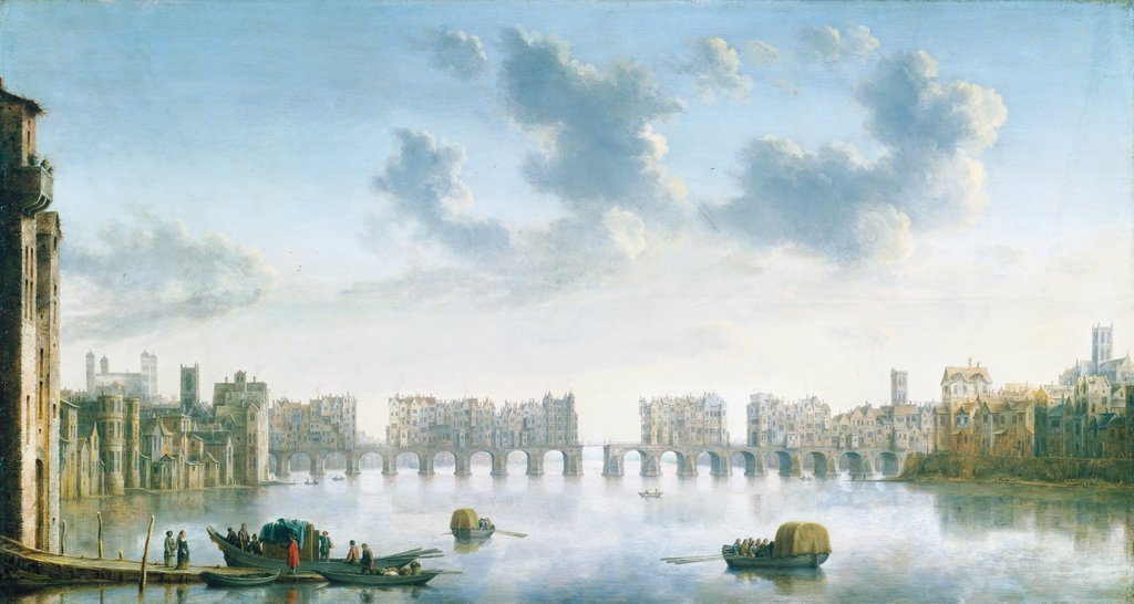 Detail of View of Old London Bridge from the West by Claude de Jongh