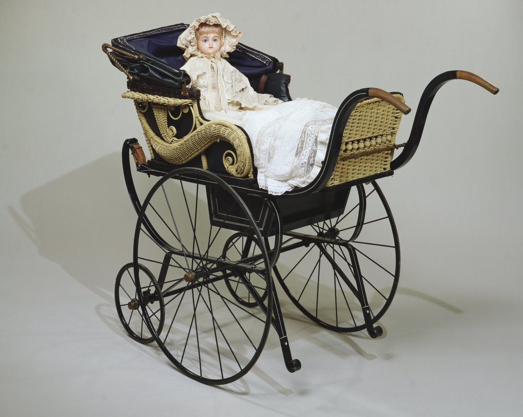 Detail of Pram and Wax Doll. England and Germany, 1880s by Unknown