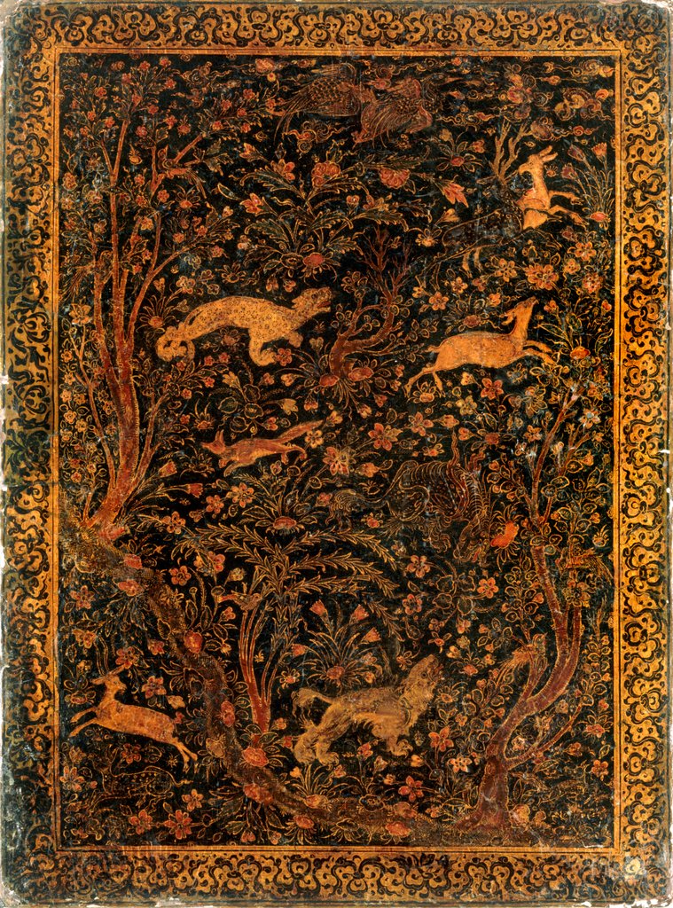 Detail of Cover of a manuscript by Nizami