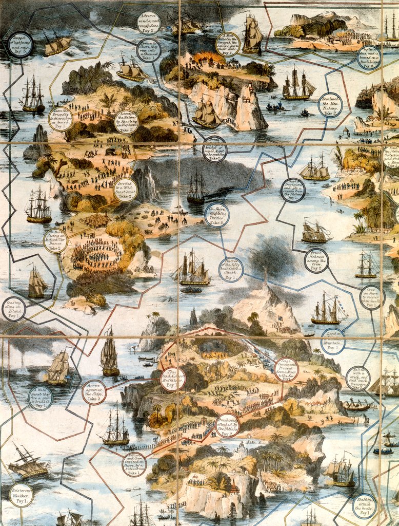 Detail of A Voyage of Discovery, game published by William Spooner. England, 1836 by William Spooner