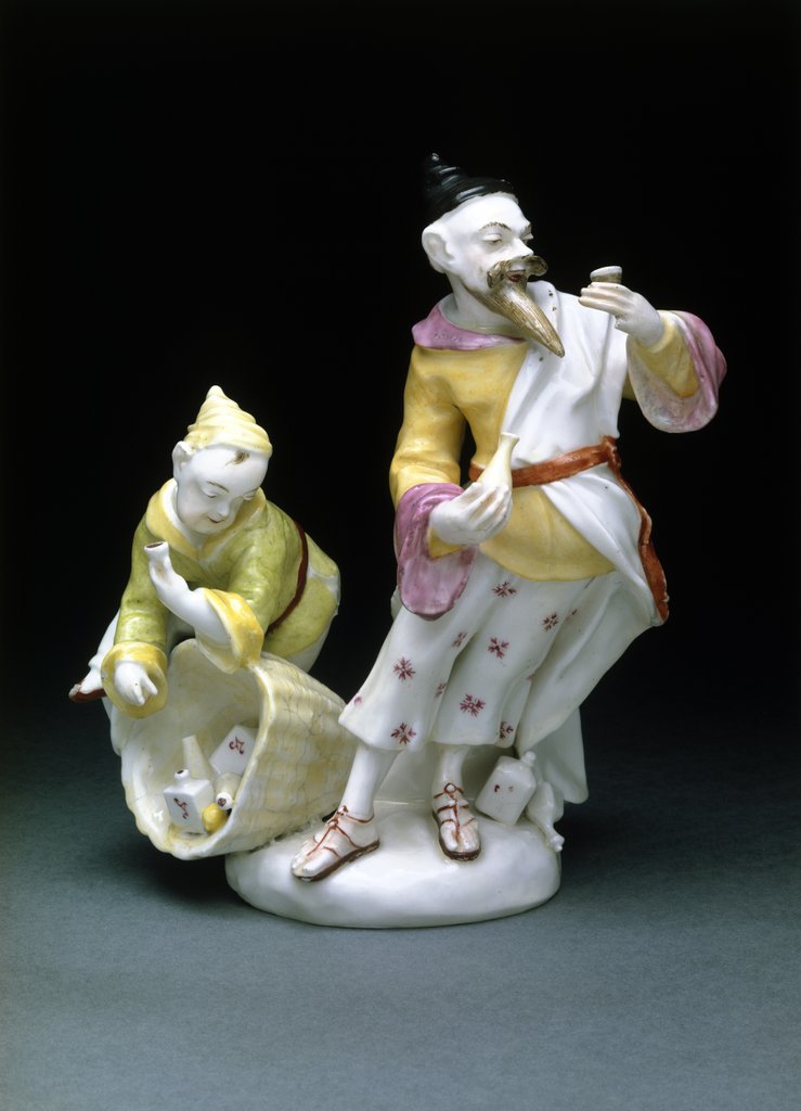 Detail of A Chinese man and a boy by Agostino Carlini