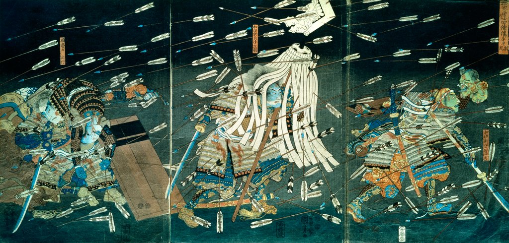 Detail of The Dreams of Kusunoki's Warriors in the Battle of Shijo-nawate by Utagawa Kuniyoshi
