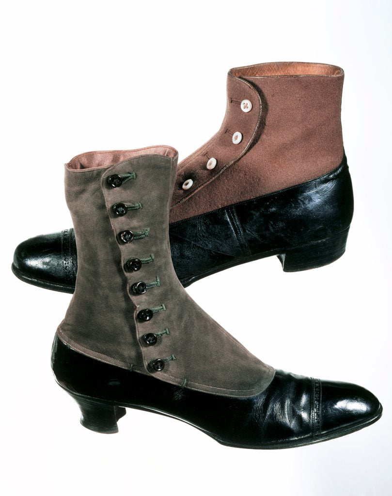 Detail of Man and Woman's Boots. Britain, early 20th century by Unknown