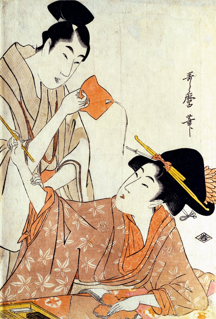 Detail of A Tanzaku Prayer-paper for the Star Festival by Kitagawa Utamaro