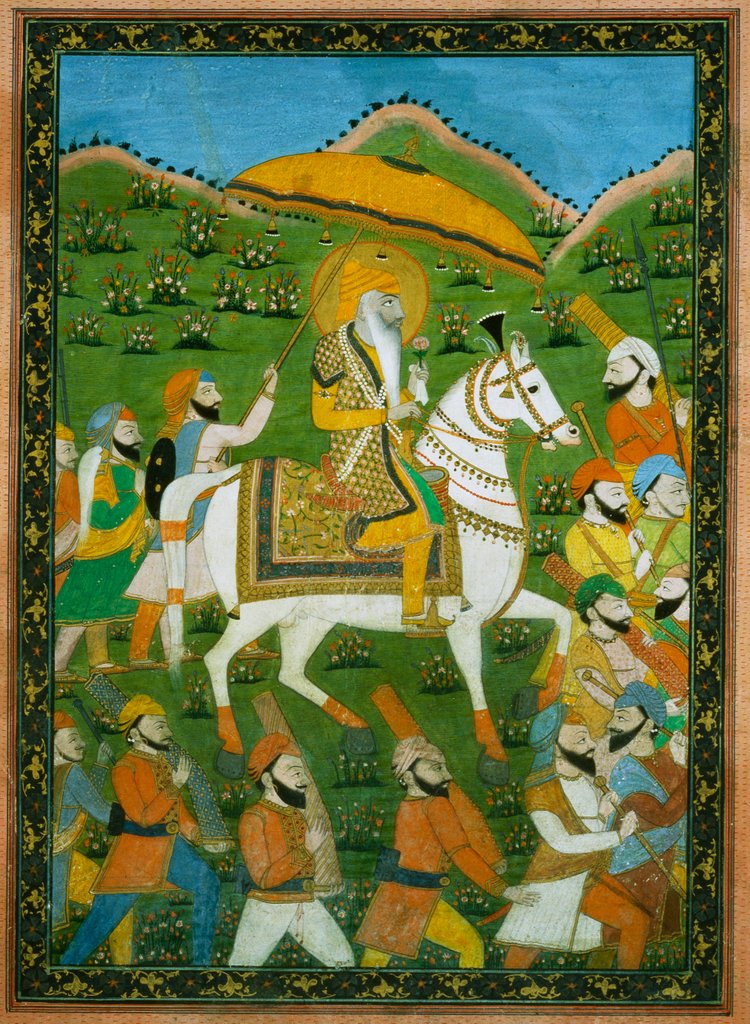 Detail of Maharajah Ranjit Singh on horseback. Punjab Plains, India, mid-19th century by Unknown
