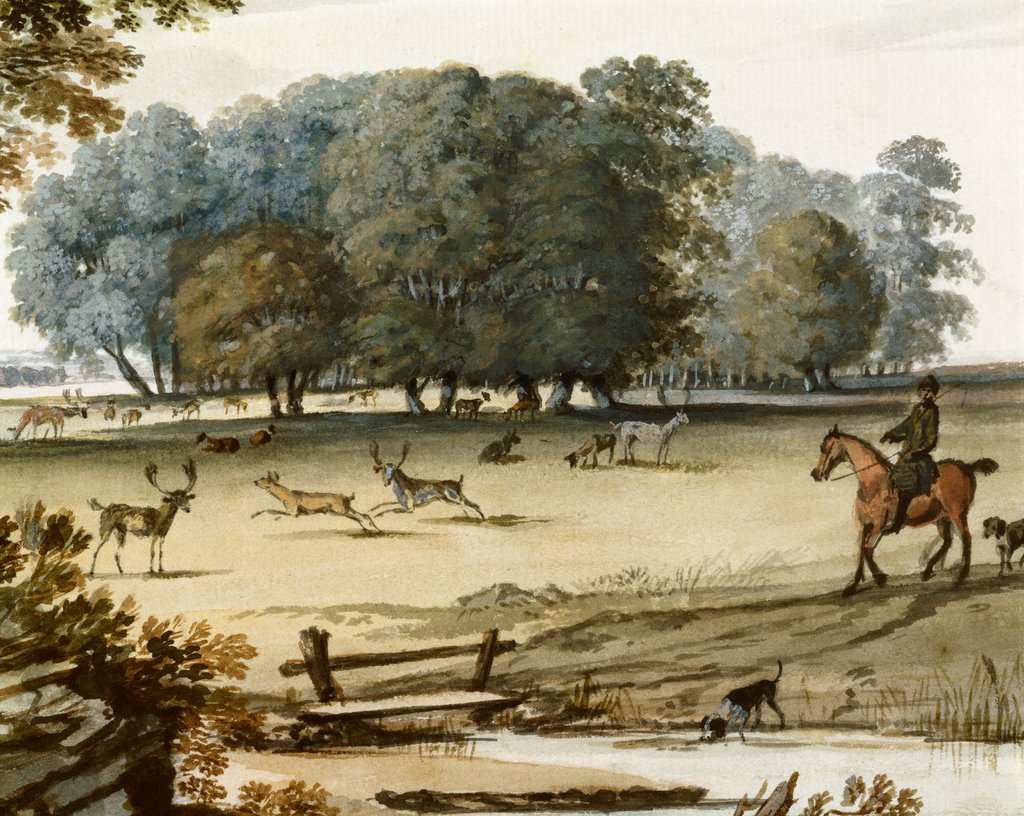 Detail of Park Scene by Pieter Tillemans