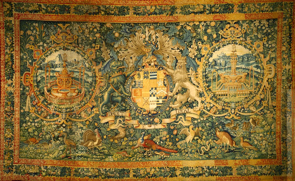 Detail of Tapestry showing the Arms of The Earl of Leicester by Unknown