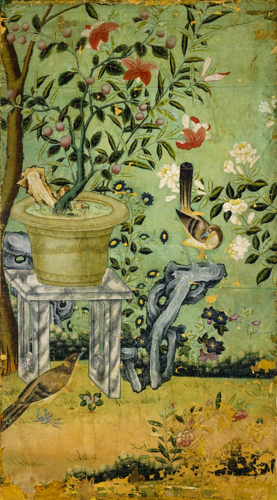 Detail of Wallpaper from a Brewery House in Watford. China, mid-18th century by Unknown
