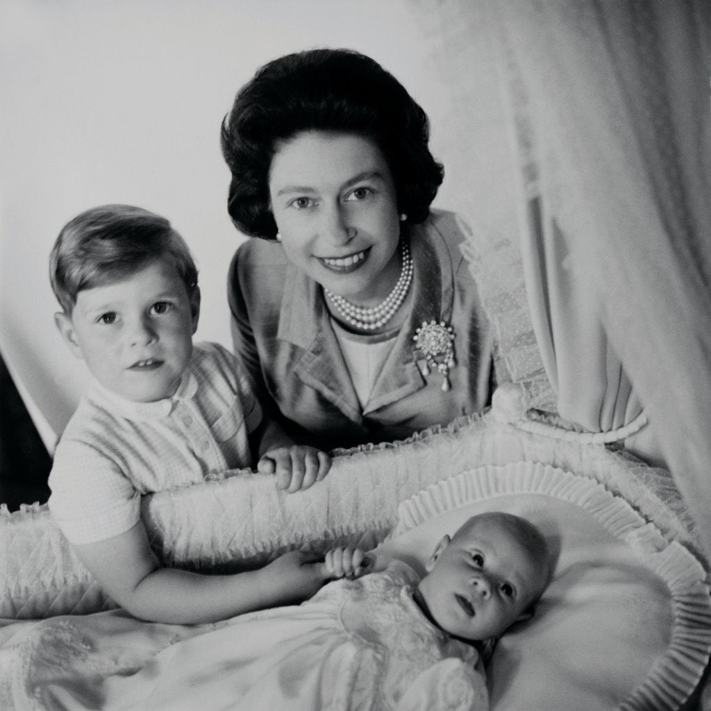 Detail of Queen Elizabeth II, Prince Andrew and Prince Edward by Cecil Beaton