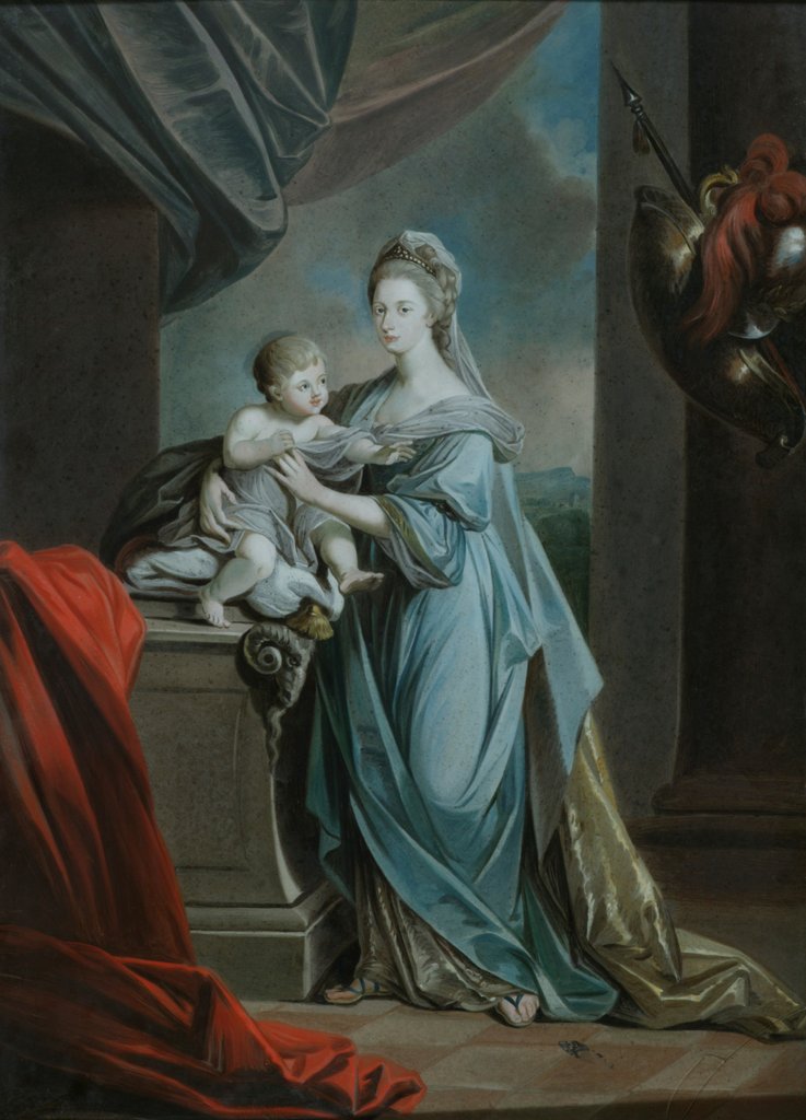 Detail of Princess Augusta Charlotte with her infant son by Angelica Kauffman