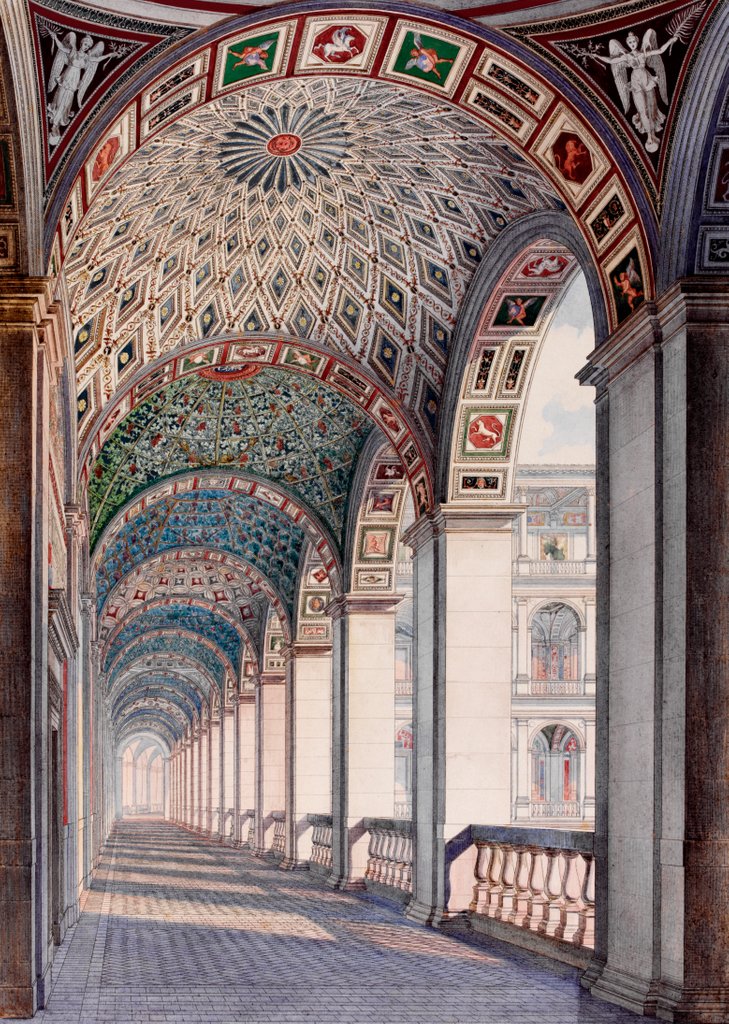 Detail of A view of the Loggie in the Vatican by I.G.G