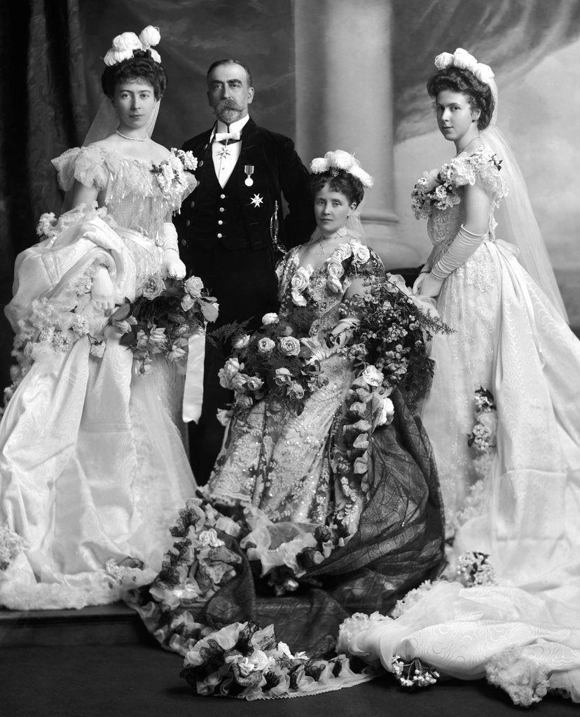 Detail of Sir George and Lady Chubb with their daughters by Lafayette Portrait Studios