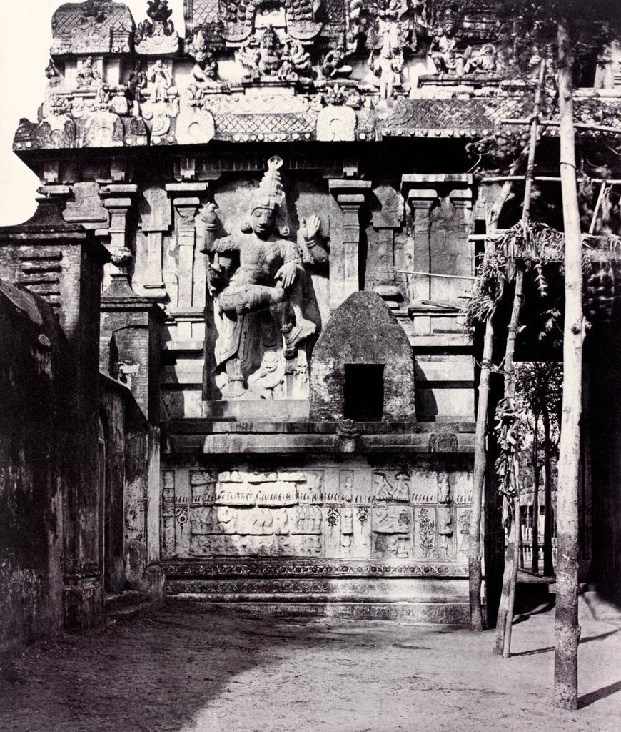Detail of Sculpted figure on the entrance of the Great Pagoda by Captain Linnaeus Tripe