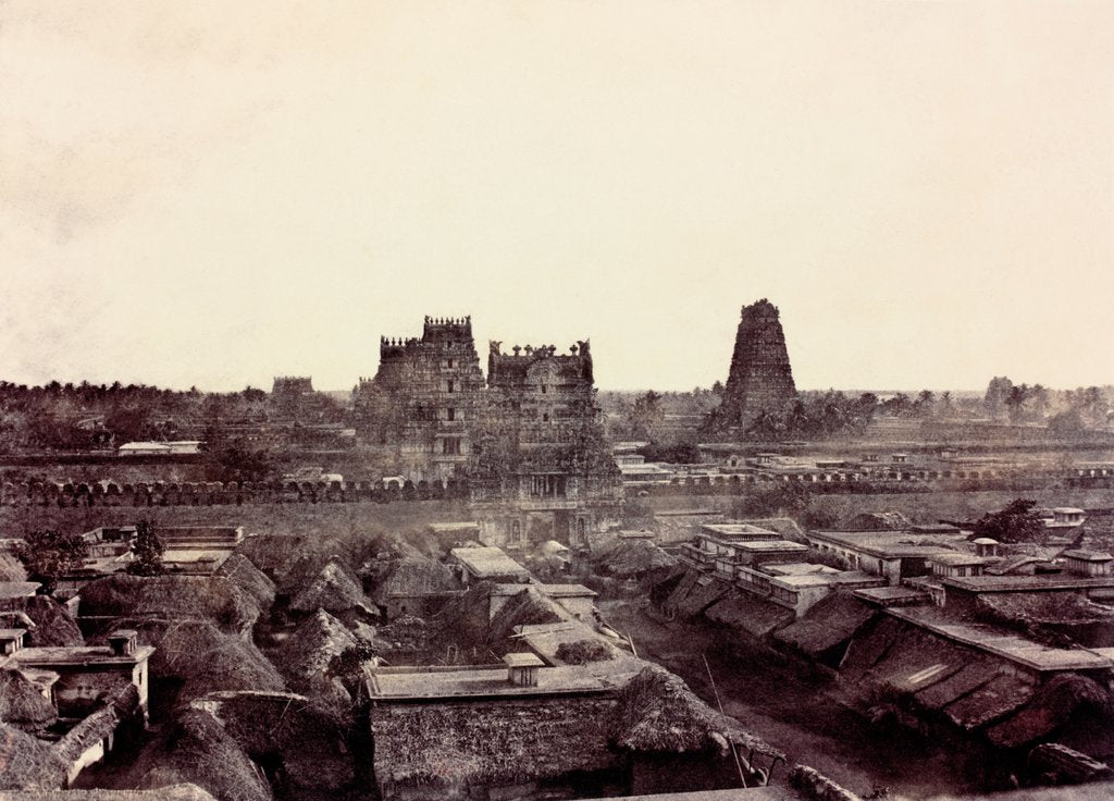 Detail of View of the line of Gopurams from the top of the Raya Gopuram by Captain Linnaeus Tripe