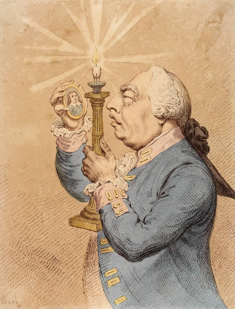 Detail of A Connoisseur Examining a Cooper by James Gillray