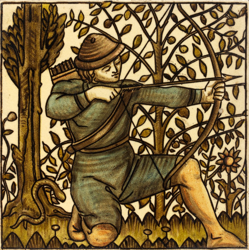 Detail of The Countryman and the Snake tile by Unknown