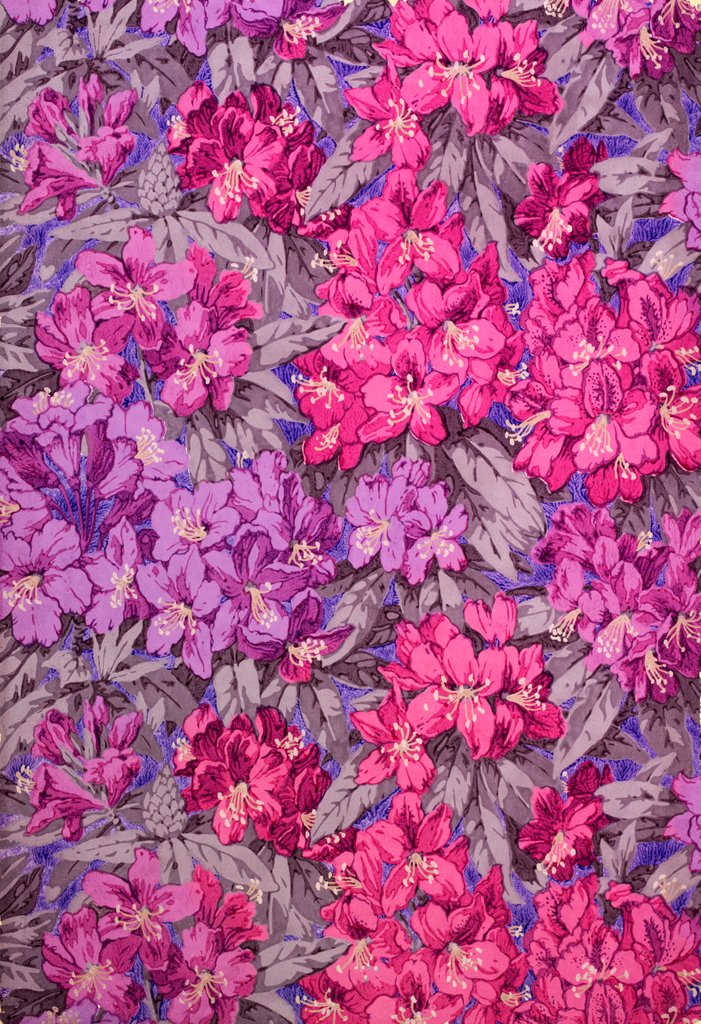 Detail of Wallpaper with a rhododendron pattern by Albert Griffiths