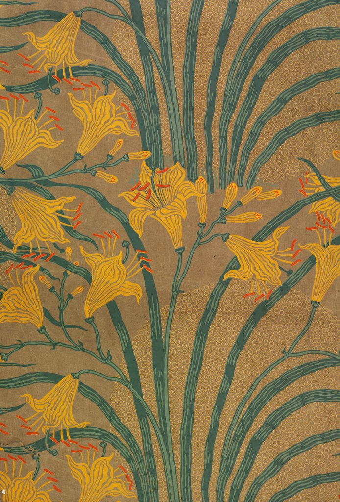 Detail of Wallpaper of Lily pattern by Walter Crane