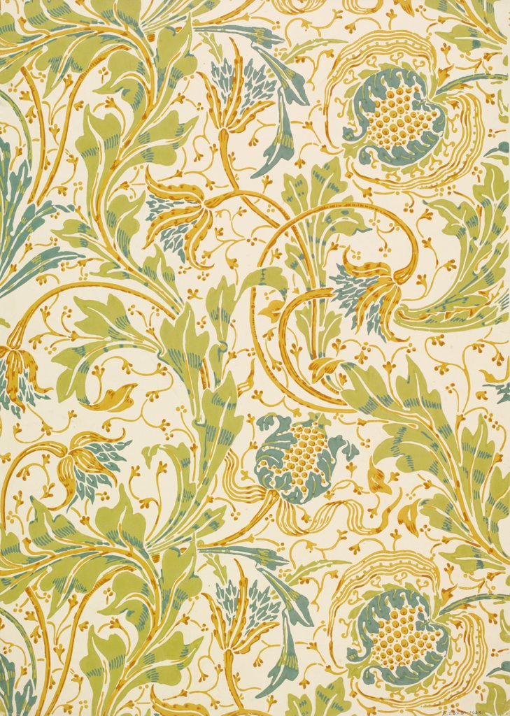 Detail of Teazle wallpaper by Walter Crane